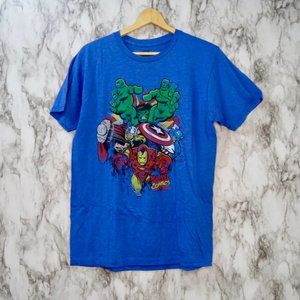 XL Marvel Comics Retro Superhero Large Blue Graphic T shirt